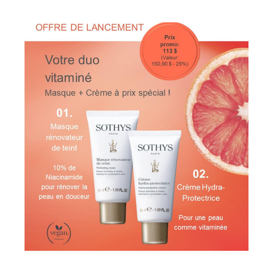 Duo Crème hydra-protectrice et Masque rénovateur de teint